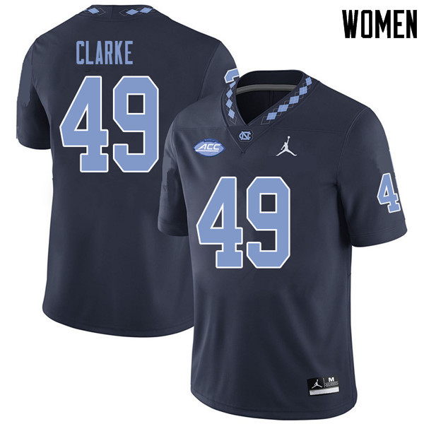 Jordan Brand Women #49 Jeremiah Clarke North Carolina Tar Heels College Football Jerseys Sale-Navy